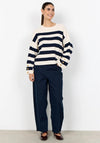Soyaconcept Ribbed Striped Sweater, Cream