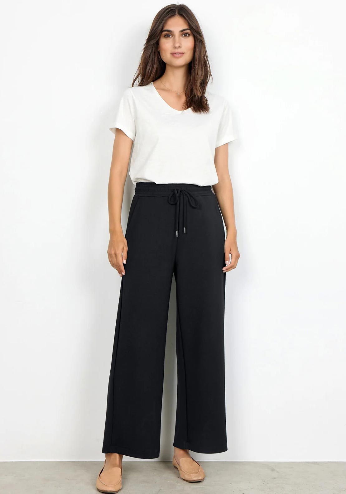 Soyaconcept Banu Straight Leg Jersey Trousers, Black