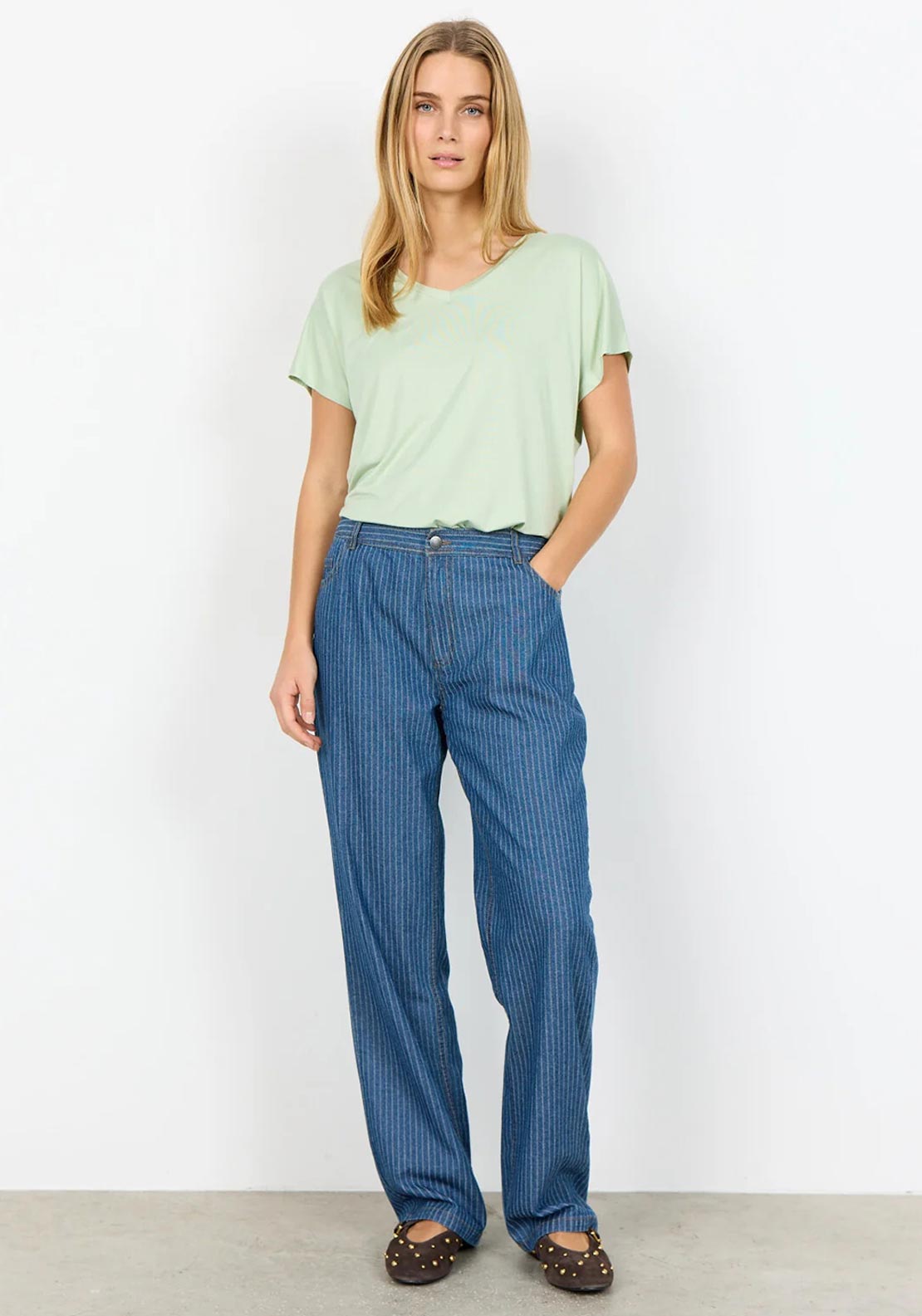Soyaconcept Charrisa Casual Wide Leg Trousers, Blue