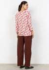 Soyaconcept Felicity Geometric Print V-Neck Blouse, Pink