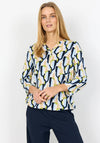 Soyaconcept Felicity V-Neck Geometric Print Blouse, Blue