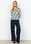 Soyaconcept Felicity V-Neck Geometric Print Blouse, Blue