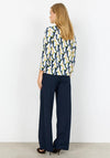 Soyaconcept Felicity V-Neck Geometric Print Blouse, Blue