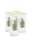 Spode Christmas Tree Set Of 4 Highball Glasses