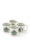 Spode Christmas Tree Set Of 4 Short Mugs