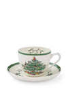 Spode Christmas Tree Set Of 4 Teacups & Saucers