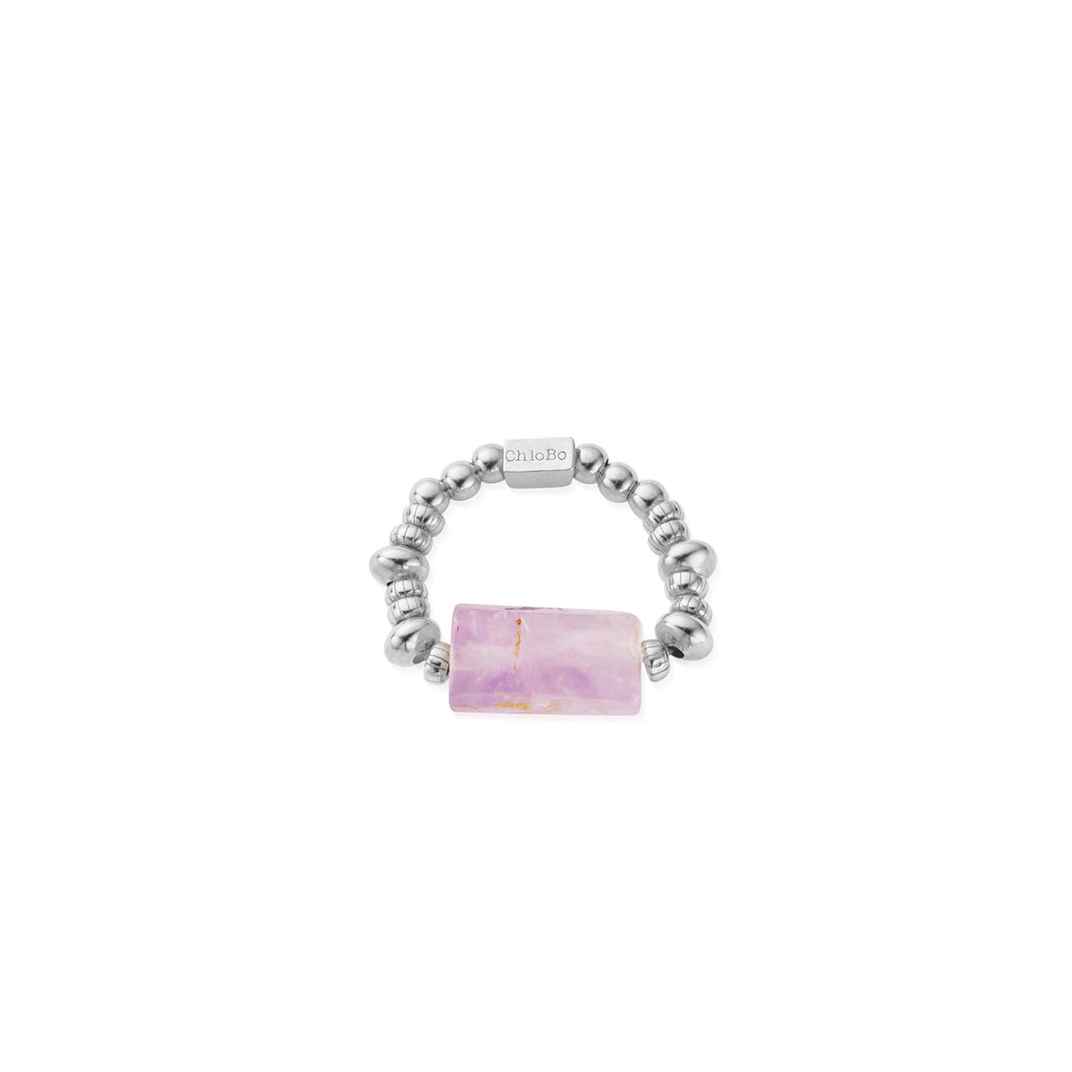ChloBo Calming Stone Stretch Ring, Silver