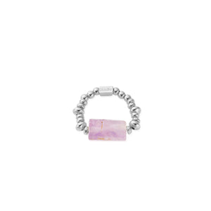 ChloBo Calming Stone Stretch Ring, Silver