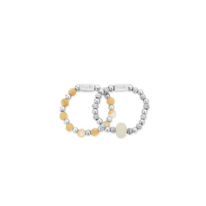 ChloBo Peace and Balance Set of 2 Rings, Silver