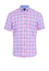 Andre Dee Check Short Sleeve Shirt, Pink & Blue Multi
