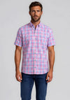 Andre Dee Check Short Sleeve Shirt, Pink & Blue Multi
