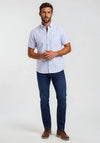 Andre Finn Stripe Short Sleeve Shirt, Blue