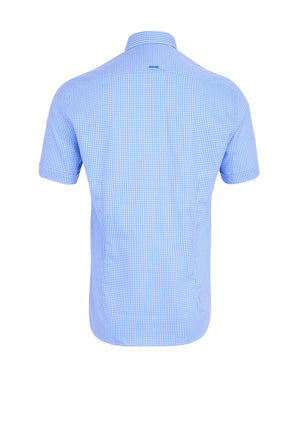 Andre Foyle Gingham Short Sleeve Shirt, Blue