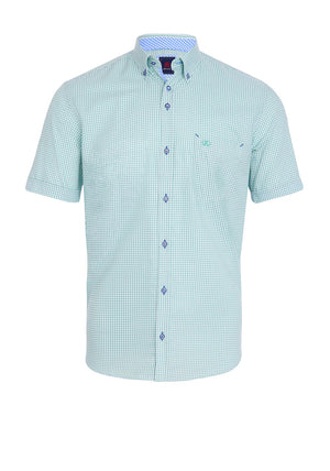 Andre Foyle Gingham Short Sleeve Shirt, Green