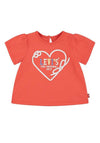 Levis Baby Girl Heart Short Sleeve Tee, Red