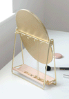 Stackers Dressing Table Mirror & Jewellery Stand, Gold & Blush