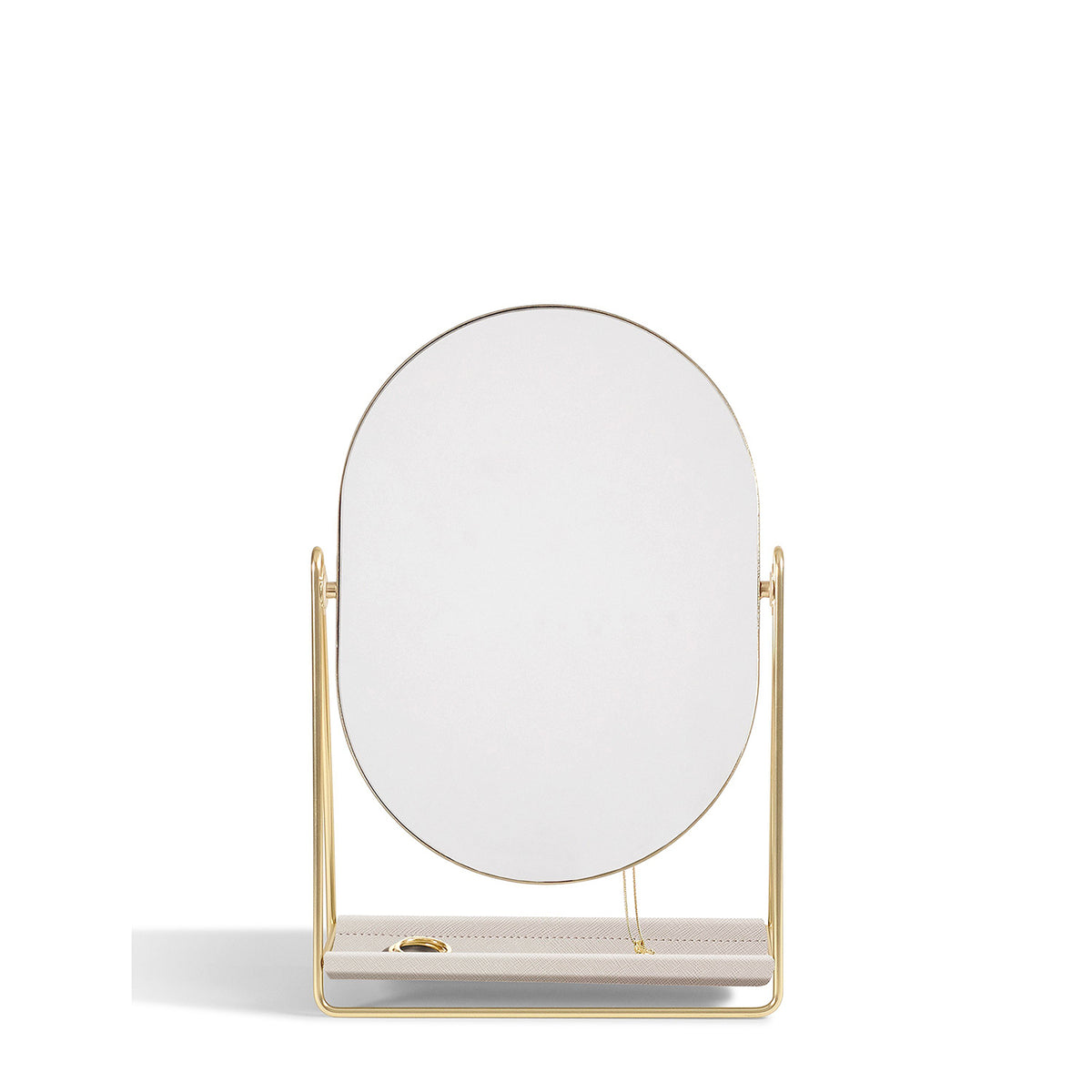 Stackers Dressing Table Mirror & Jewellery Stand, Gold - McElhinneys