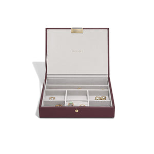 Stackers Medium Jewellery Box Lid, Burgundy