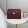 Stackers Medium Set of 3 Jewellery Box, Burgundy