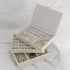 Stackers Medium Set of 3 Jewellery Box, Metallic Pearl