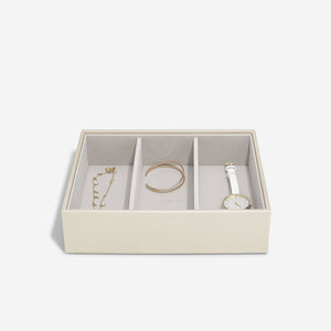 Stackers Medium Set of 3 Jewellery Box, Metallic Pearl