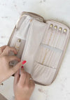 Stackers Faux Leather Jewellery Roll, Taupe