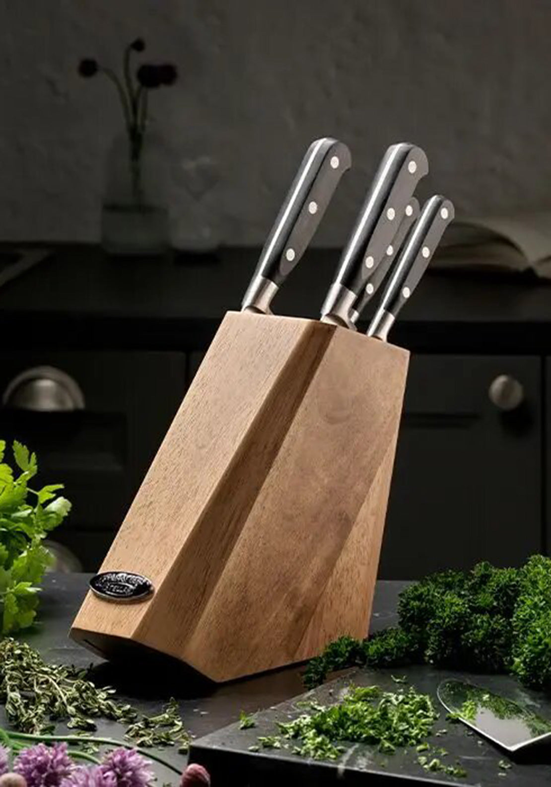 Stellar Classic 5 Piece Kitchen Knife & Wooden Block Set - McElhinneys