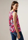 Street One Floral Print Top with Lace Detail, Berry Rose