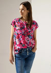 Street one Floral Print Top, Berry Rose