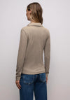 Street One Long Sleeve Polo Shirt, Taupe