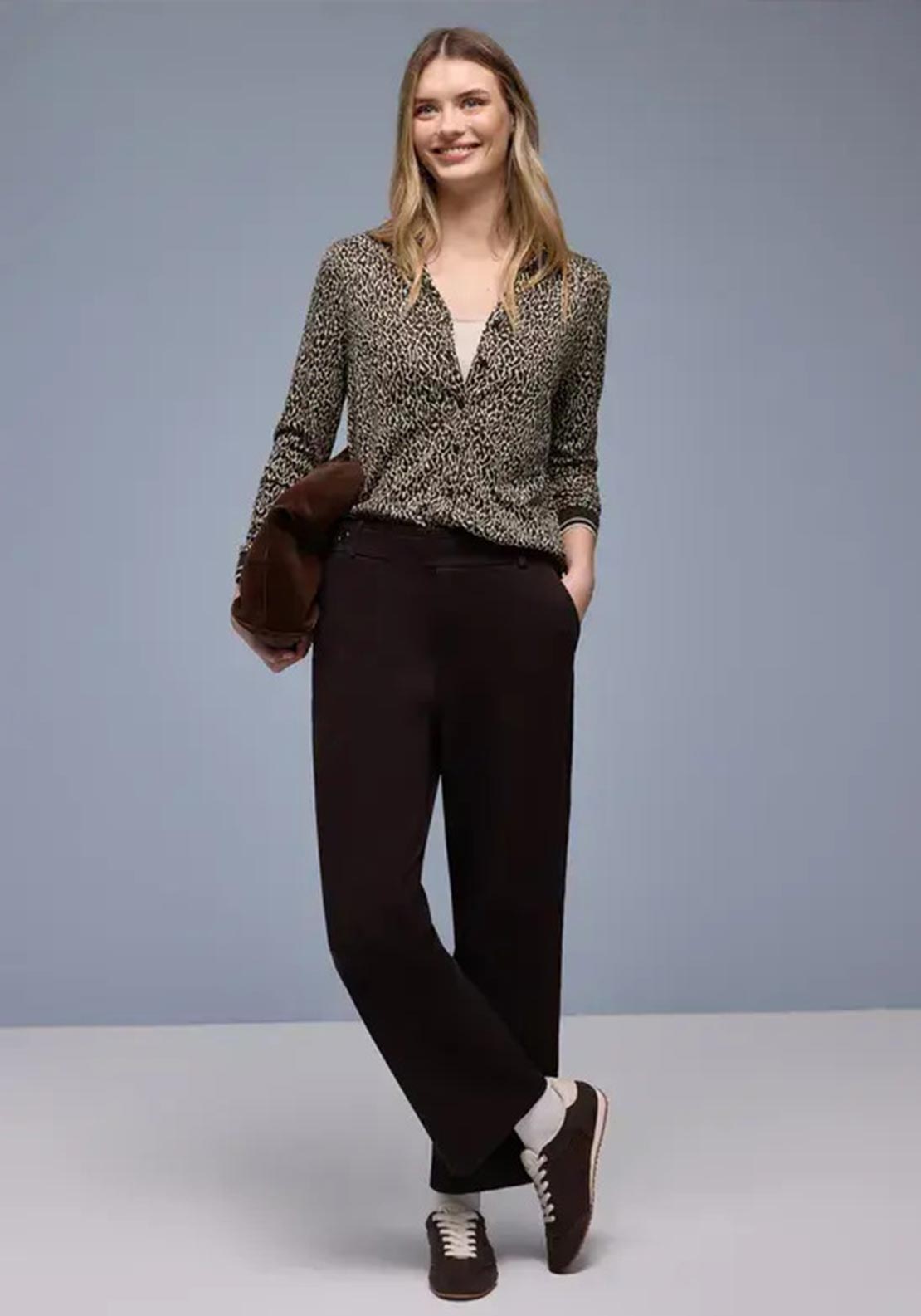 Street One Animal Print Blouse, Brown