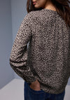 Street One Animal Print V-Neck Blouse, Brown