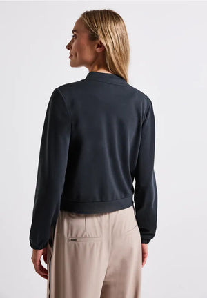 Street One Round Neck Jacket, Navy