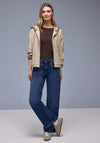 Street One Animal Print Detail Jacket, Taupe