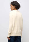 Street One Feather Yarn Collar Jumper, Cream