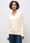 Street One Feather Yarn Collar Jumper, Cream