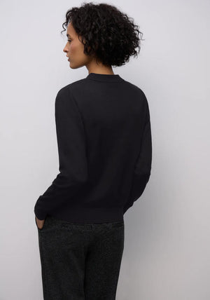 Street One High Neck Basic Cosy Sweater, Black
