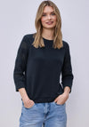Street One Knitted Detail Jumper, Navy
