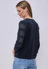 Street One Knitted Detail Jumper, Navy