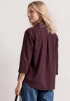 Street One Cord Collar Cropped Sleeve Shirt, Wine