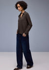 Street One Jersey Button Down Shirt, Brown