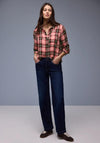 Street One Plaid Button Up Shirt, Coral