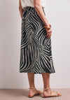 Street One Zebra Print Wrap Midi Skirt, Black