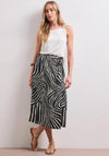 Street One Zebra Print Wrap Midi Skirt, Black