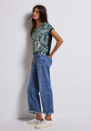 Street One Snake Print V Neck Top, Blue
