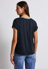 Street One Snake Print V Neck Top, Blue