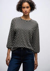 Street One Patterned Jacquard Top, Black