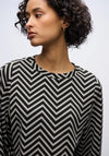 Street One Patterned Jacquard Top, Black