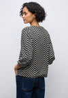 Street One Patterned Jacquard Top, Black