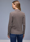 Street One Striped Turtleneck Top, Brown